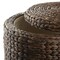 Casafield 17" Round Storage Ottoman with Lid, Handwoven Water Hyacinth Footstool for Living Room, Bedroom, Bathroom, Home Office